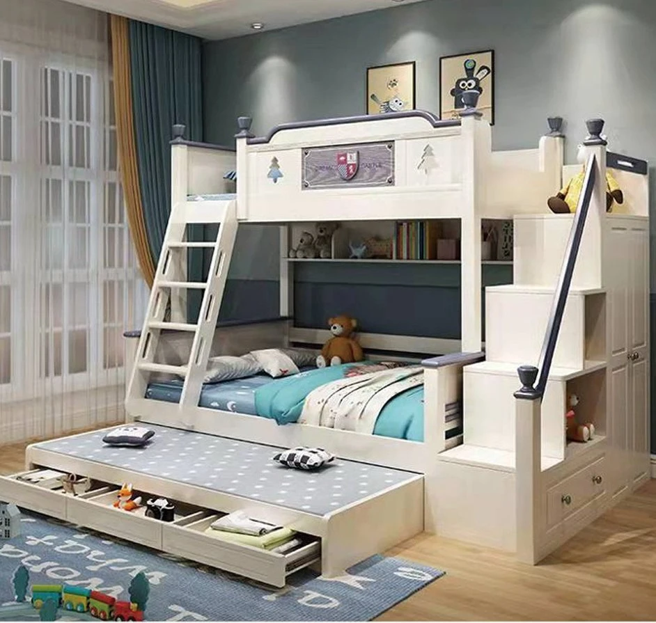 Moderne enfants mobilier de chambre ensemble Château en bois enfants Lits enfants enfants Lits superposés