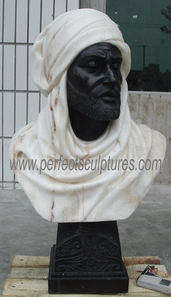 Mixed Color Natural Marble Stone Man Head Sculpture European Bust Statue (SY-S332)