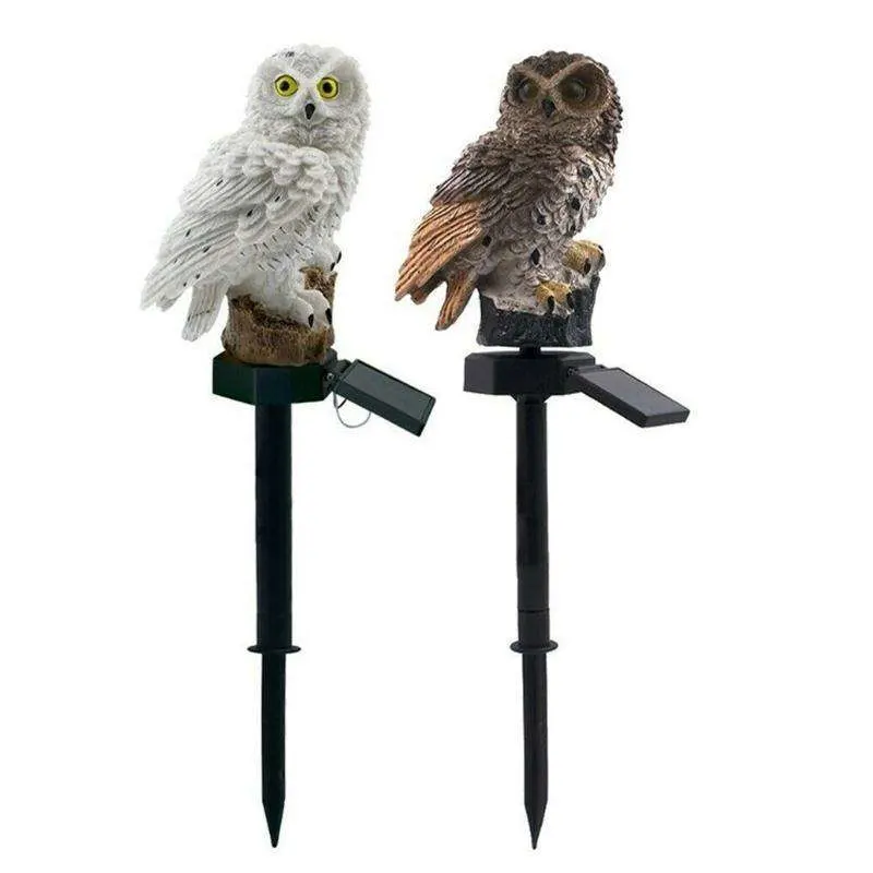 Outdoor Lawn Landscape Lights Decorative Resin Sensor LED Owl Garden Light