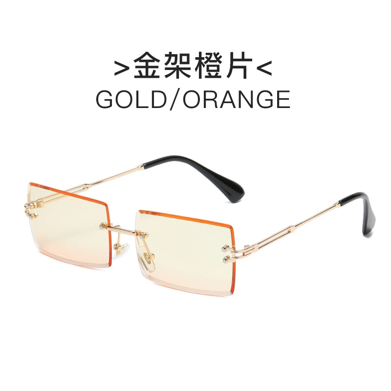 New Frameless Cut Edge Square Sunglasses, Fashion Ins, Popular Street Photos