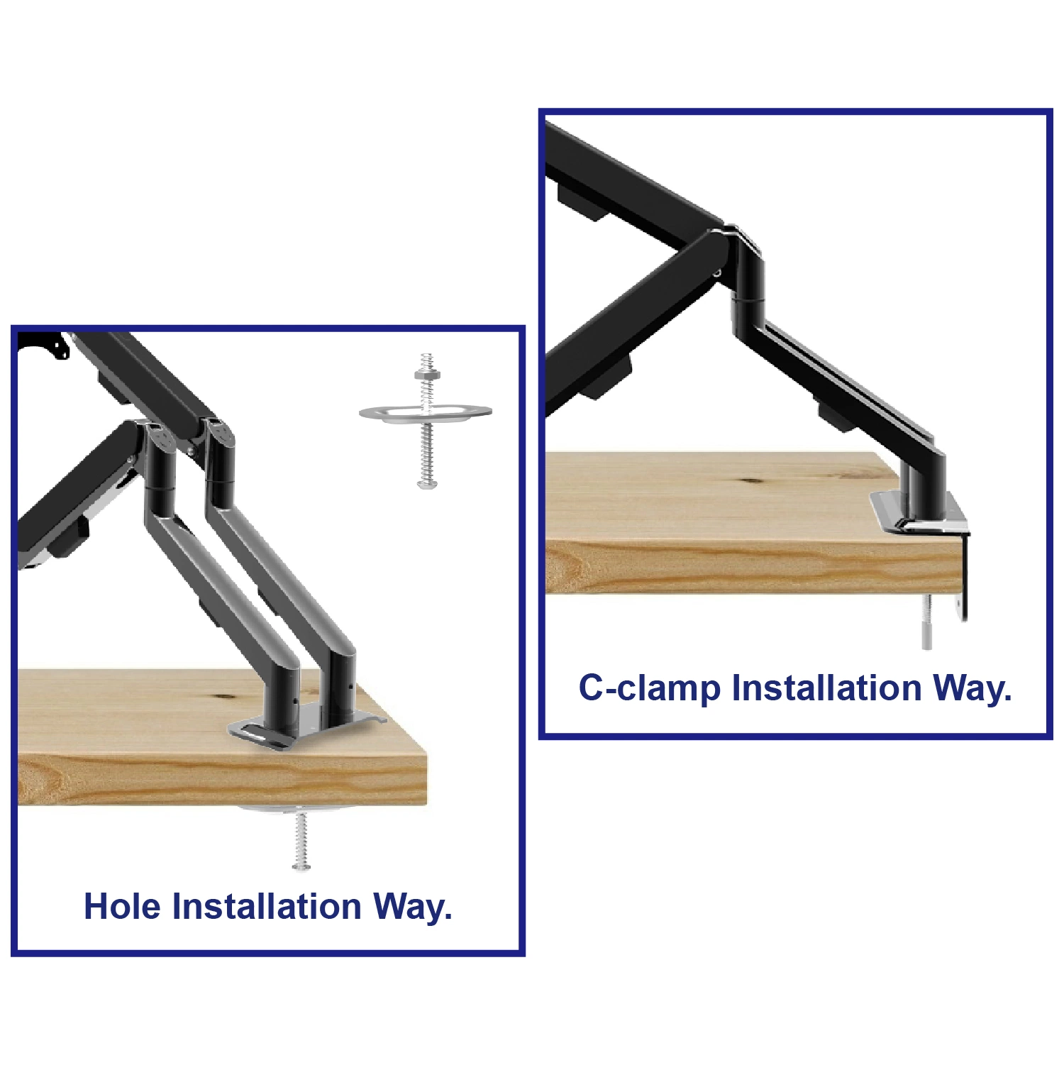 180 grados brazo de monitor giratorio resorte de gas 360 rotación máx Soporte dual para monitor VESA 100*100mm otros accesorios para ordenador