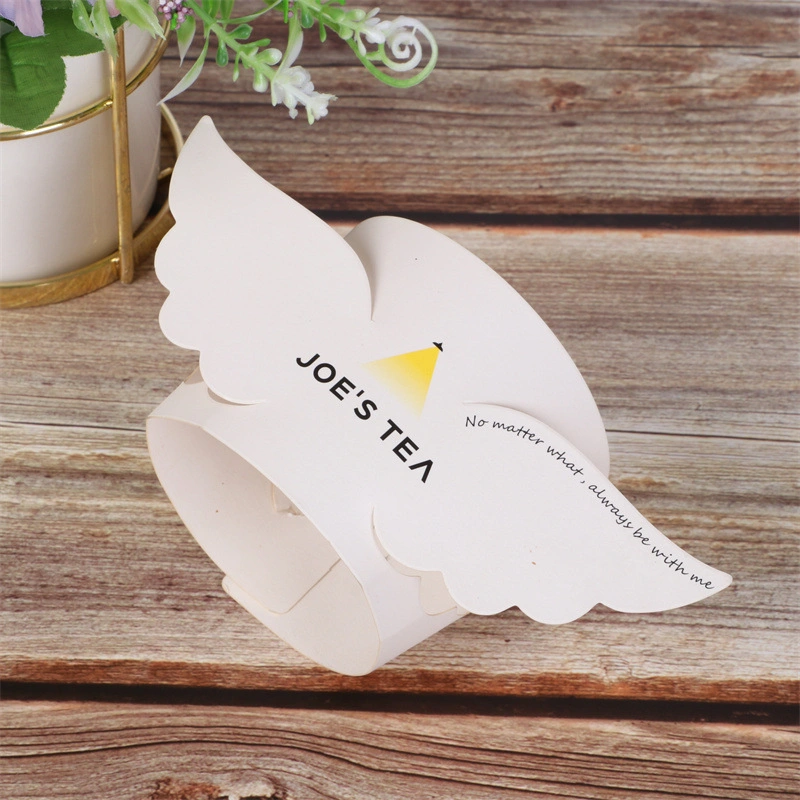 Soporte de embalaje de papel para cartón blanco con funda de taza de café con alas Logotipo impreso personalizado