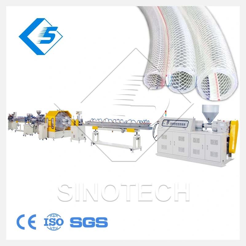 Full Electric Hydraulic Sino-Tech Multi Layers Fiber Braided Plastic PVC Hose Making Machine PVC Fiber Reinforced Hose Extrusion Line Extruder