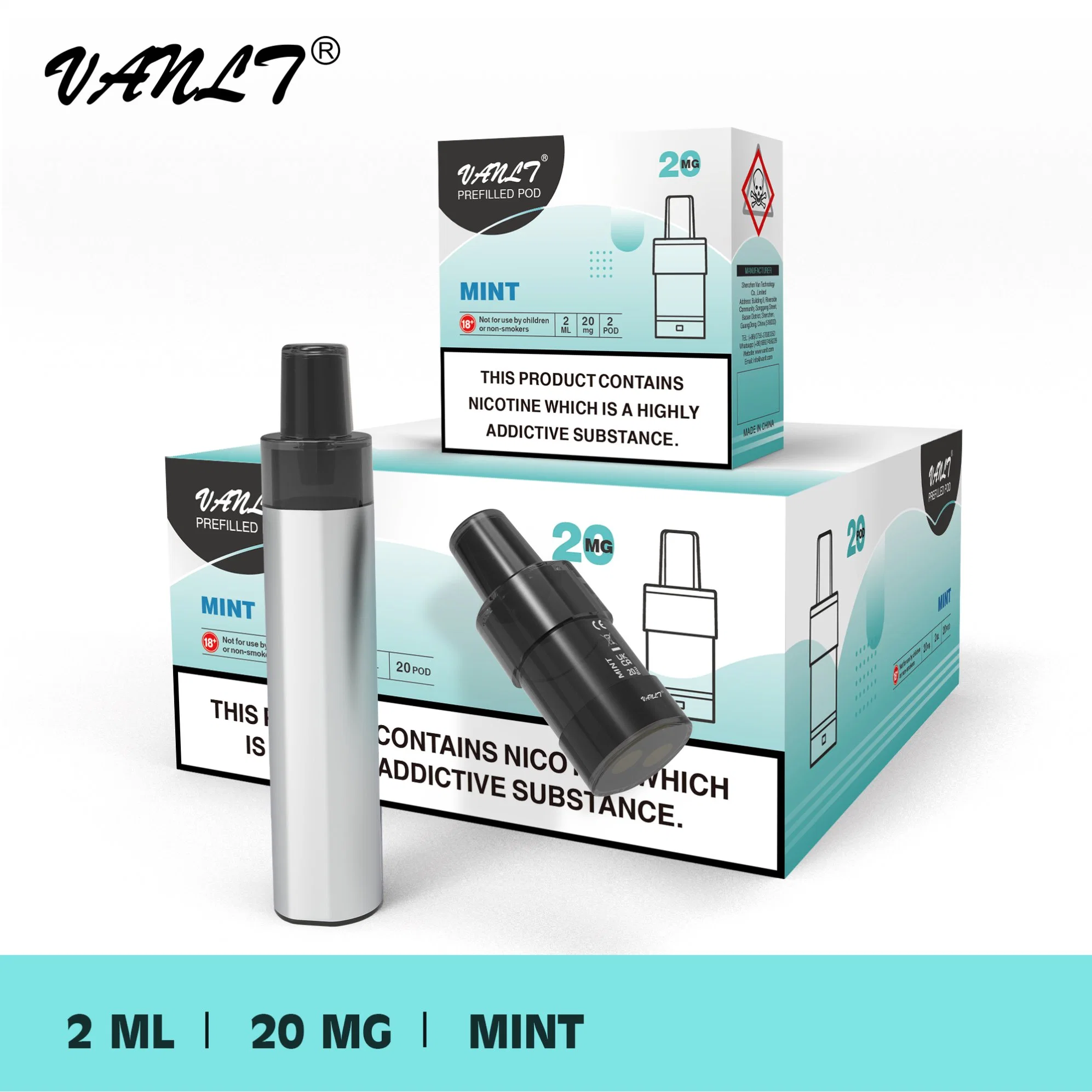 OEM Wholesale/Supplier Tpd Compliant 2ml E-Liquid 2% Nicotine Disposable/Chargeable Vape E-Shisha Pod
