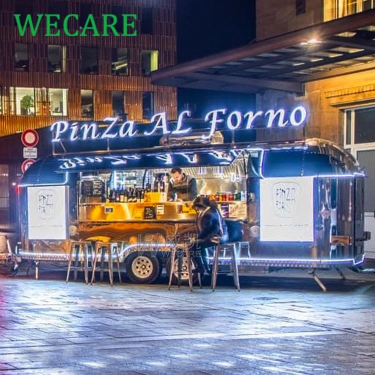 Wecare DOT/CE Certification Food Car Van Food Trucks with Trailer Oven Mobile Bar Trailers Pizza Trailer Food Truck