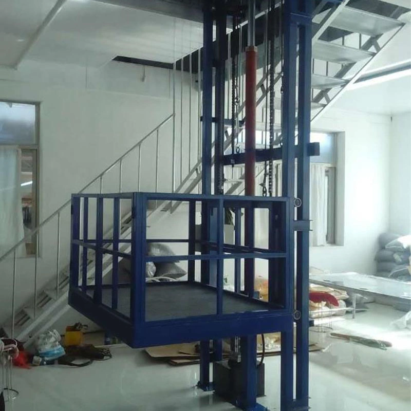 Wall Mounted Warehouse Guide Rail Cargo Lift Vertical Freight Elevator Lifting Equipment