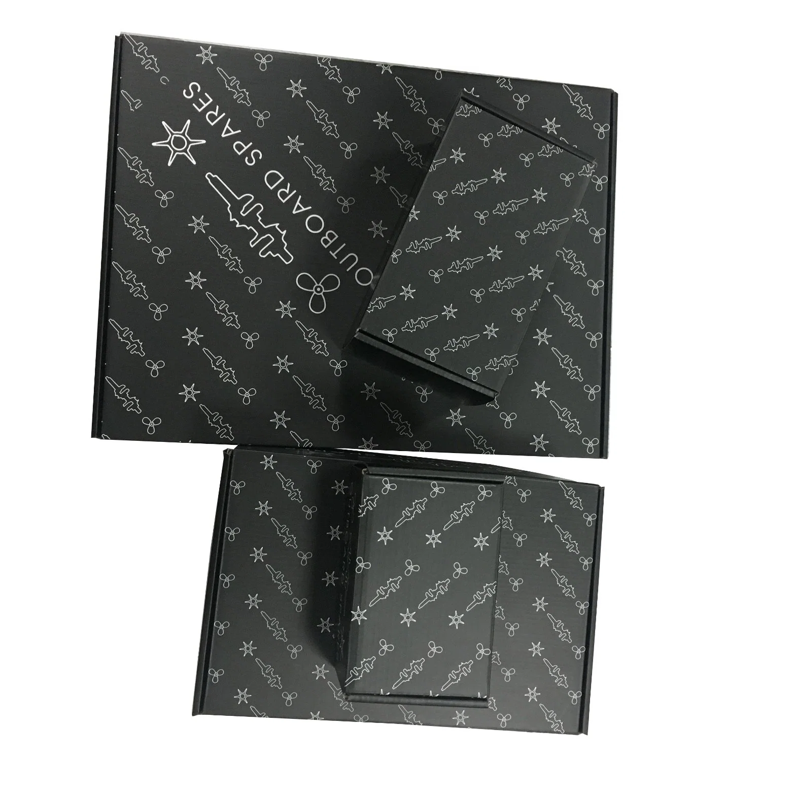 Logotipo personalizado grande Boxycharm corrugado negro mate suscripción gratuita por correo Paquete de cuadros