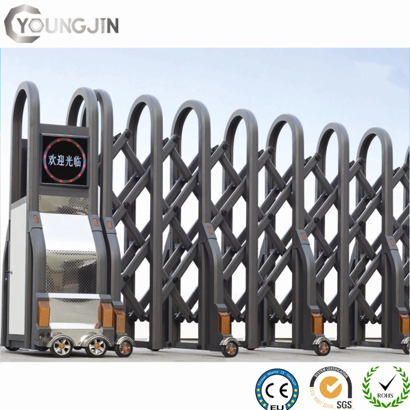 Aluminium Remote Control Retractable Entrance Security Stacking Gate