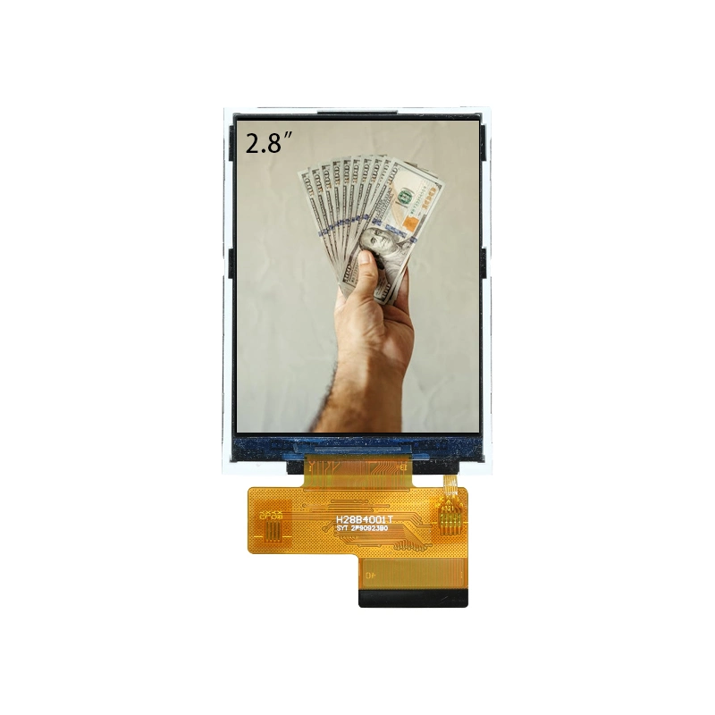 Tipo de conector FPC Ecrã LCD táctil resistivo de 2.8 polegadas 240 * módulo LCD TFT com interface SPI de 320