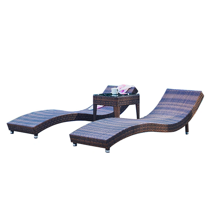 Plegado de silla de playa Muebles de Jardín Tumbona tumbona de piscina de Rattan silla