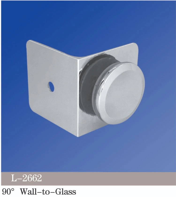 90 Degree Wall-to-Glass Solid Brass Glass Connector for Glass Door (L-2662)