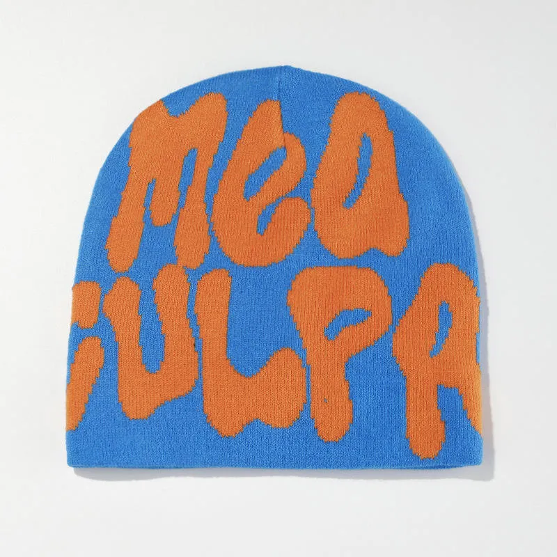 Mea culpa Beanie Hat Winter tejer la tapa del cráneo de la moda de Jacquard Unisex barata