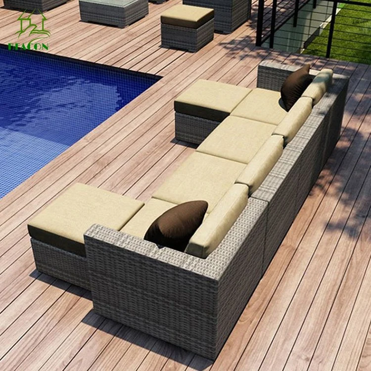 Modern Customized Outdoor Garden Home Hotel Patio Bar Villa Leisure Corner Fabric Sofa Lounge Furniture Set