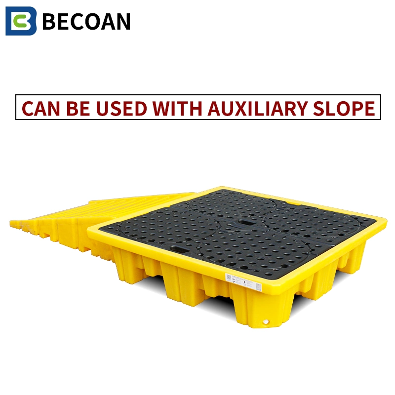 Wholesale/Supplier Safety Industrial Leak Proof Poly Plastic Spill Pallet Oil Drum Pallet for Petroleum