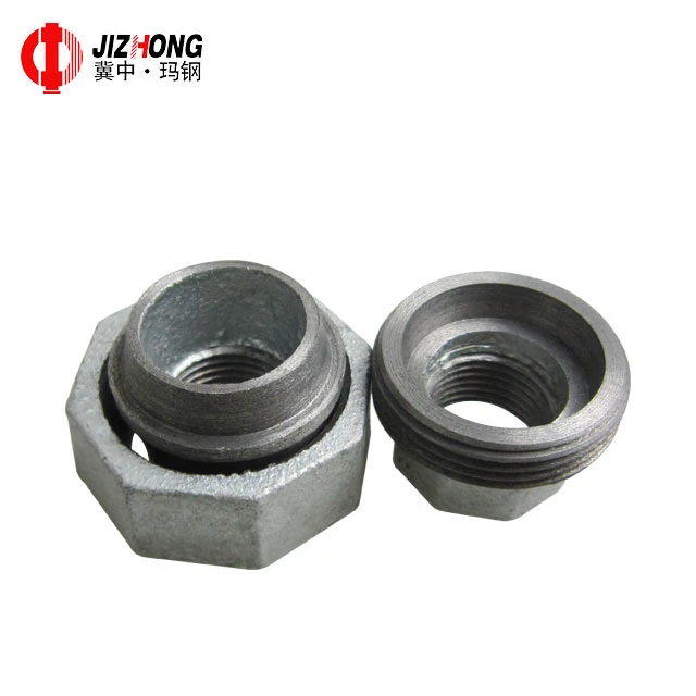 Malleable Iron Pipe Fittings Flat Seat Casting Iron Galvanized 1/4"-6" Union