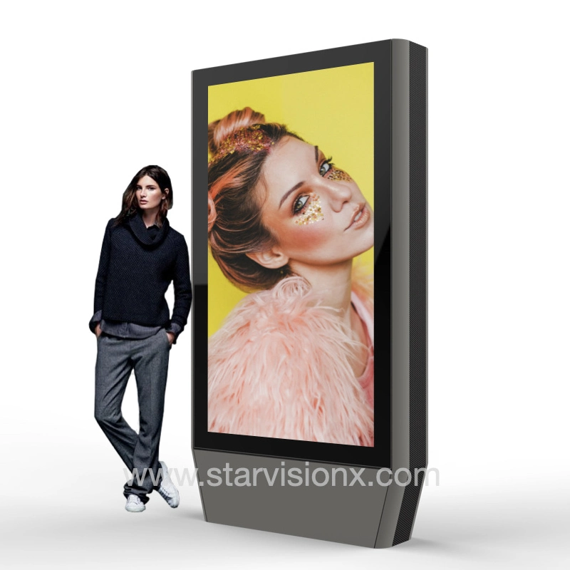 86" Floor Stand Outdoor LCD Screens 3000 Nits Sunlight Readable for Street