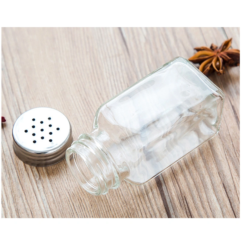 Clear Glass Spice Containers Empty Storage Containers with Adjustable Stainless Steel Flow Top for Your Regularly Used Spices and Herbs Esg11934