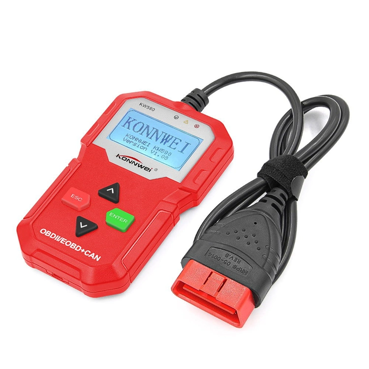 Konnwei KW590 de diagnostiquer les problèmes de lecteur OBD2 Voiture Lecteur de code de diagnostic automatique des outils pour le 12V de l'essence, les véhicules Diesel 7 langues