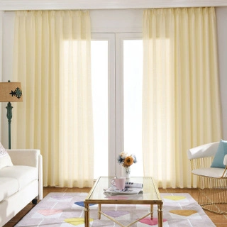 2023good Quality Thickened Matted Solid Color Simple and Modern Sheer Curtain