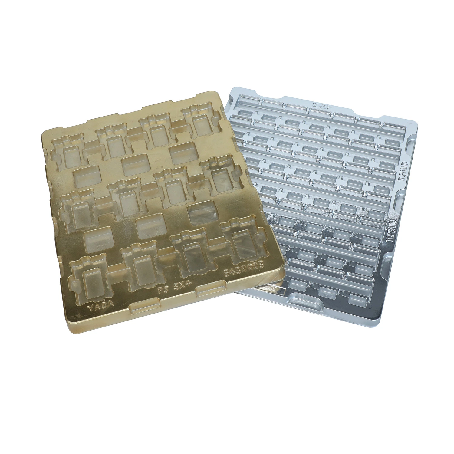 Customized Rectangle Disposable Gold PP Plastic Blister Packaging Chocolate Insert Tray Packaging