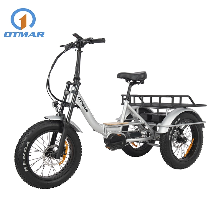 Adult China Fat Tire Dual Lithium Electric Trike Cargo Turkey E Trike for Sale 20 Inch M400 MID Motor Foldable Trike Electric with Strong Differential