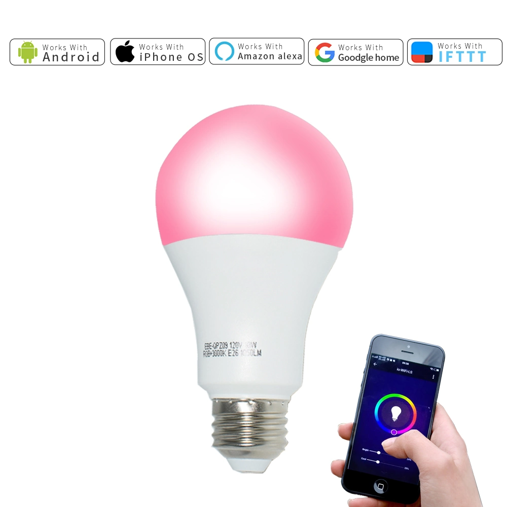 Amazon Echo Mobile Phone APP Voice Remote Control Tuya Smart LED Bulb WiFi E27 E26 RGB Dimming