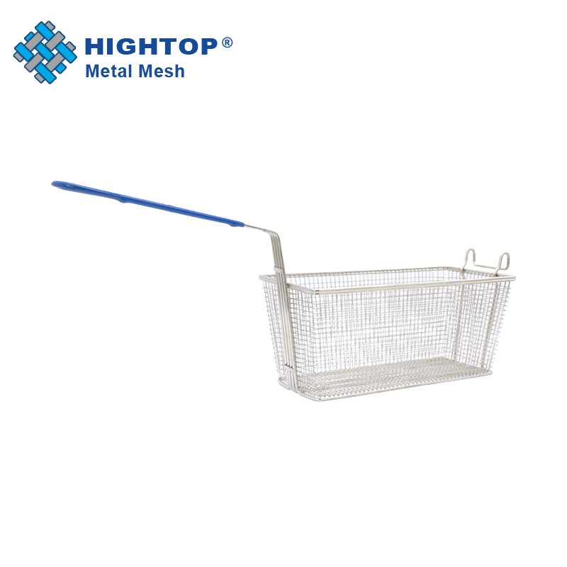 Multifunction Non-Stick Mini Stainless Steel Mesh Metal French Deep Cooking Chip Frying Strainer Basket with Long Handle