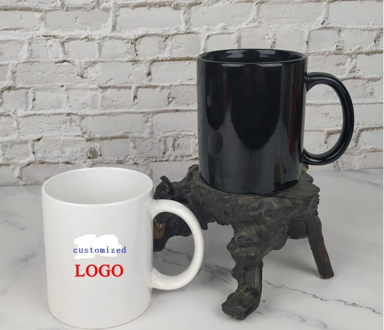 Tasse en porcelaine en céramique 11 oz logo imprimable coupe publicitaire Mug coloré à motif glaze