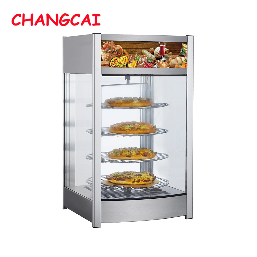 Cc-97L-2 Electric Commercial Use Glass Door Rotate Shelf Food Snack Warmer Heater Display Showcase