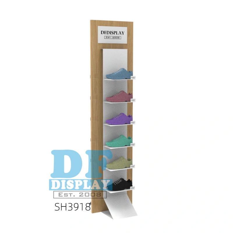 Sh3918 Newly Build Brand Store Racks Design Iron Multi Floor Slipper Mini Shoes Display for Retail Shop Stand