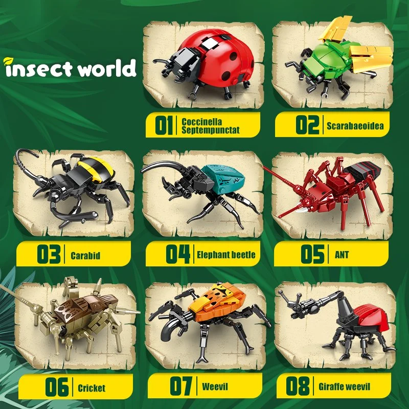 WOMA Toys Eigenmarke C0632 Student MOC Kind 2023 DIY Creative Insects Collection Theme Brick Small Mini Insect Building Blocks Intellektuelles Lernspielzeug