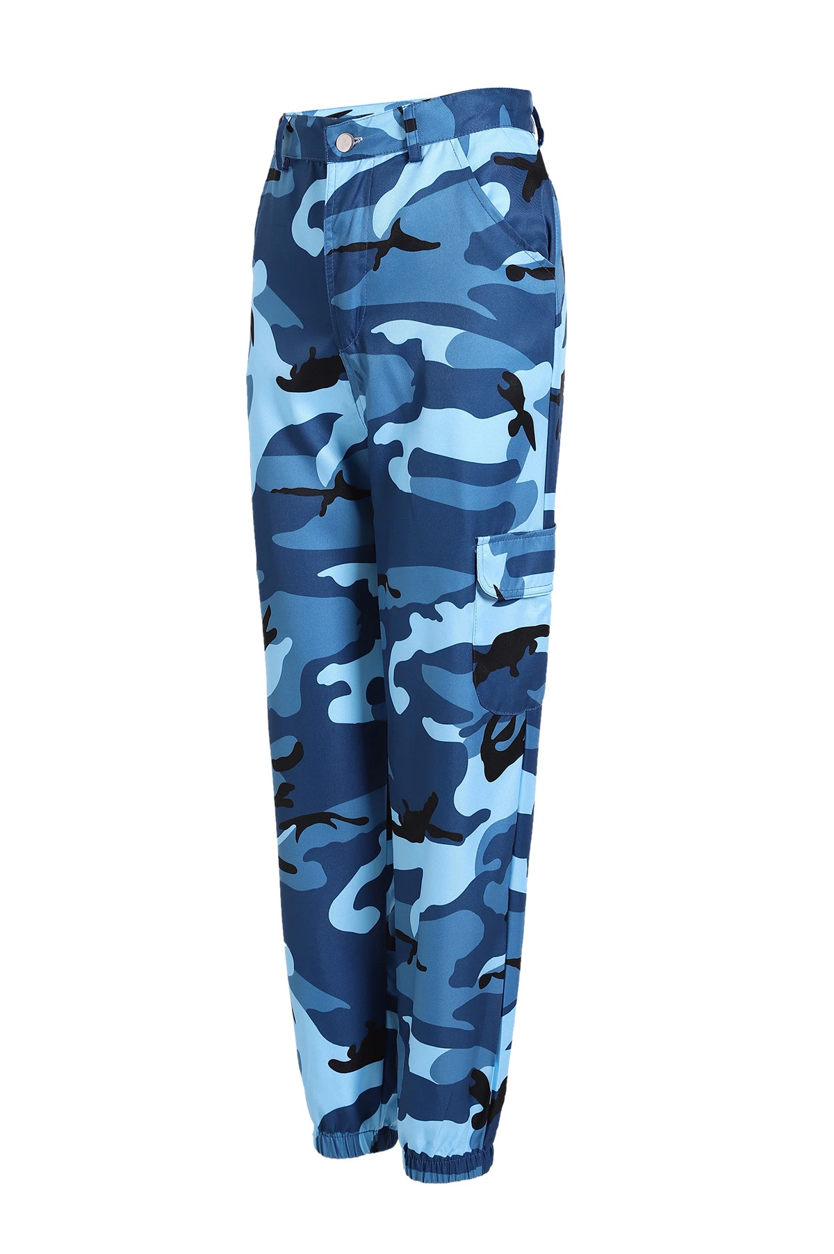 Womens 3XL Camouflage Drawstring Elastic Waist Sports Lounge Pants with Pockets