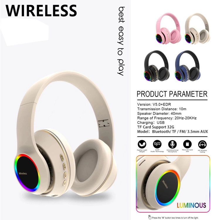 New Over Ear Best Stereo Extra Bass Earphones Foldable HiFi Sound Quality Wireless Bluetooth Headphones Headset with Mic