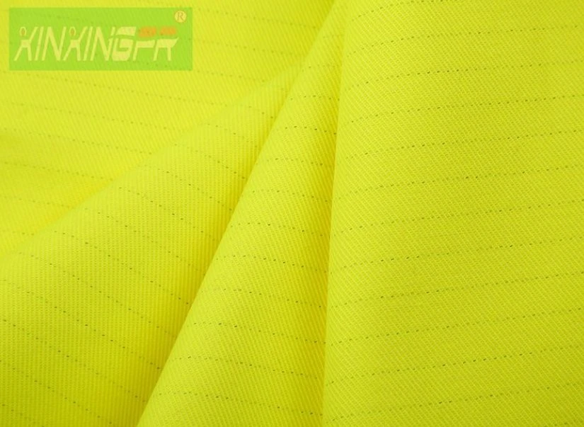 350GSM CVC60/39/1 Fr Ast Water Repellent Hi-Vis Fluorescent Yellow Fire Proof Fabric