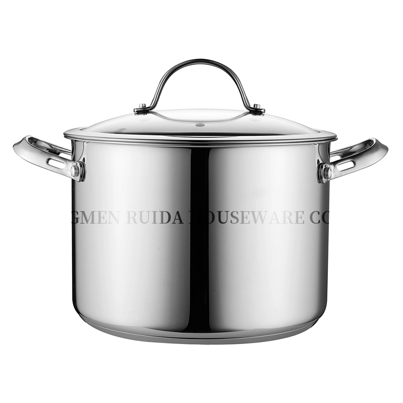 Hot Sales Kitchenware Stainless Steel Single Stock Pot Induction Cooker Stockpot