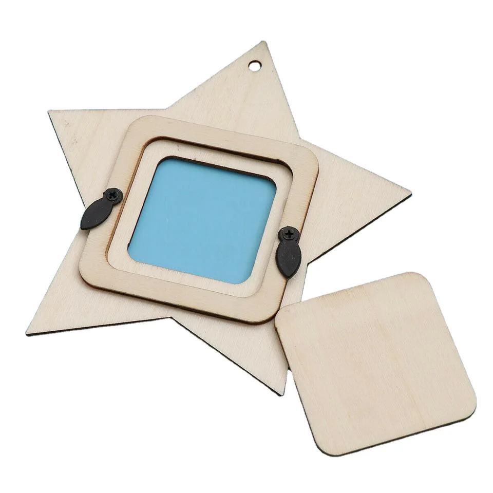 Factory Price Hot Sale Simple Wooden/Wood Star Shaped Photo Frame