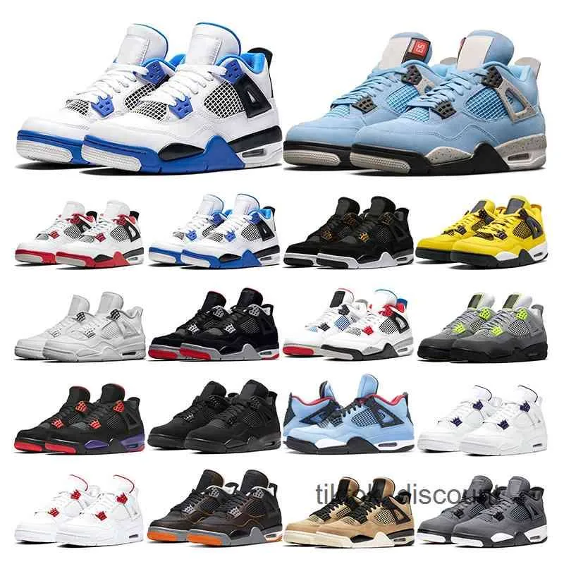 4s Jumpman 4 Mens Women University Blue Black Cat White Cement Fire Red Cool Grey Motorsports Sport Sneaker Trainer Outdoor