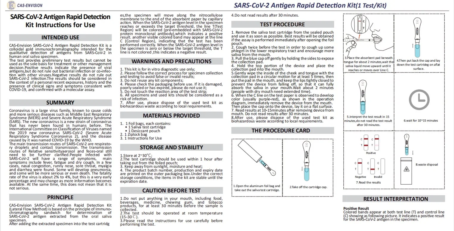 CE Pei Medical Supply Lab Equipment PCR Covd Saliva Diagnostic Kit Antigen Rapid Test Kit