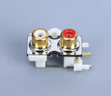 3.5mm 2 Holes Female Audio Connector RCA Jack (RCA-209PB)