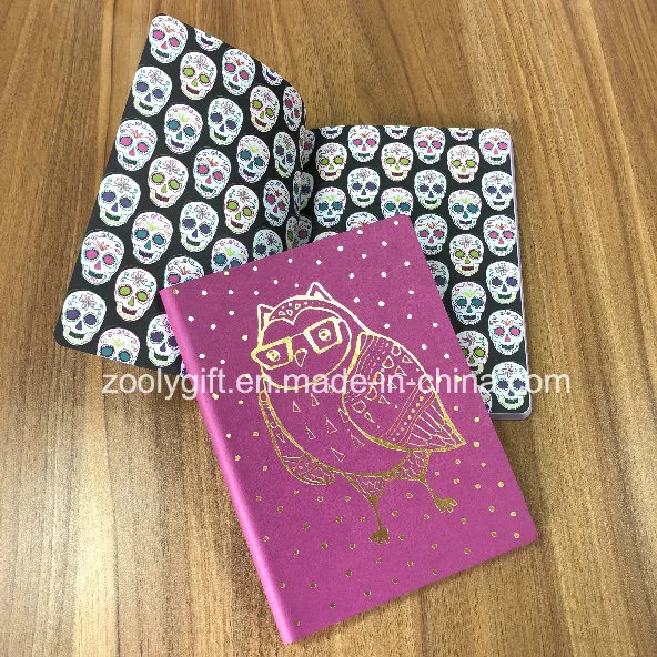 Personalizar el diseño de estampado de oro decolorar suave cuero pu cuaderno diario Agenda