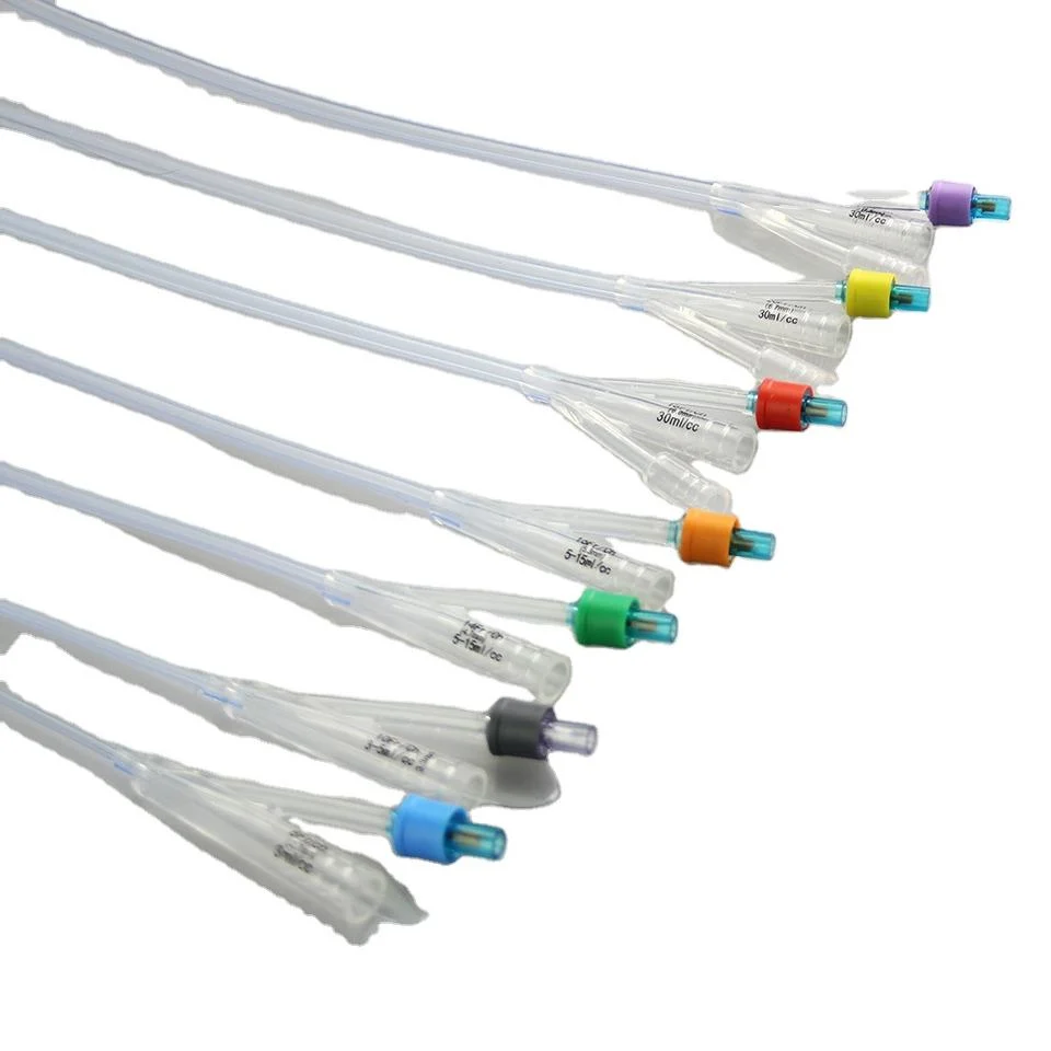 Single-Use Medical 2-Way or 3-Way 100% Silicone Foley Catheter