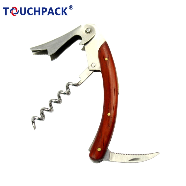 Waiter's Corkscrew Rosewood Handle All-in-One Wine Opener, Bottle Opener and Foil Cutter