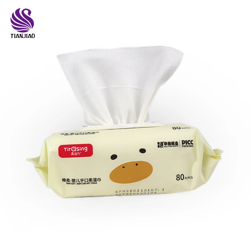 Hautpflege Baby Wasser Tücher mit PE-Beutel verpackt