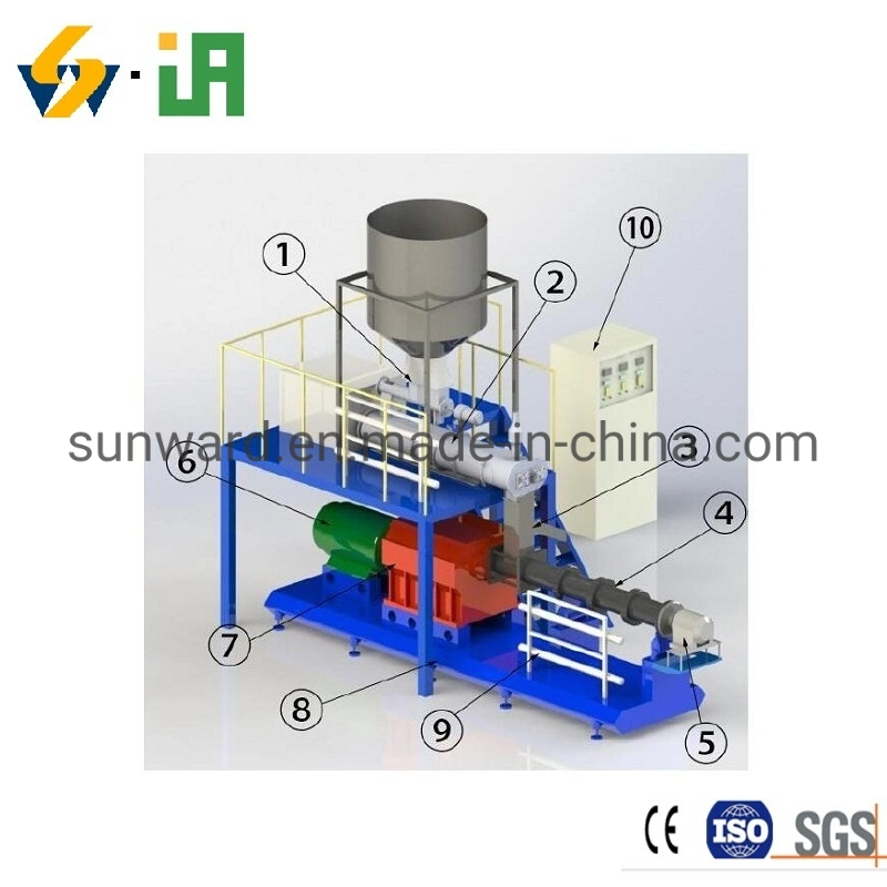 Automatic Twin-Screw Floating Pellet Fish Feed Animal Food Extrusion Processing Line Machine and Dryer