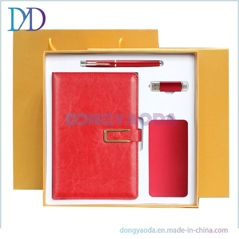 Office Stationery Notebook Metal Pen Flash Drive Thermos Business Gift Set