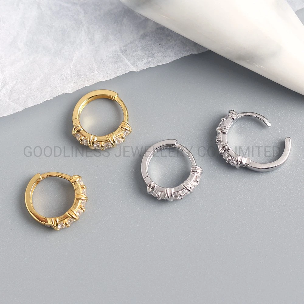 S925 Sterling Silver Ins Diamond Ear Button Silver Earrings Female