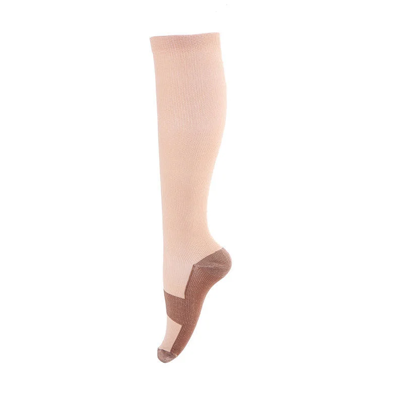 High Quality Colorful Nylon Custom Copper Infused Fibers Miracle Socks Compression Sport Socks 20-30 Mmhg Compression Stockings