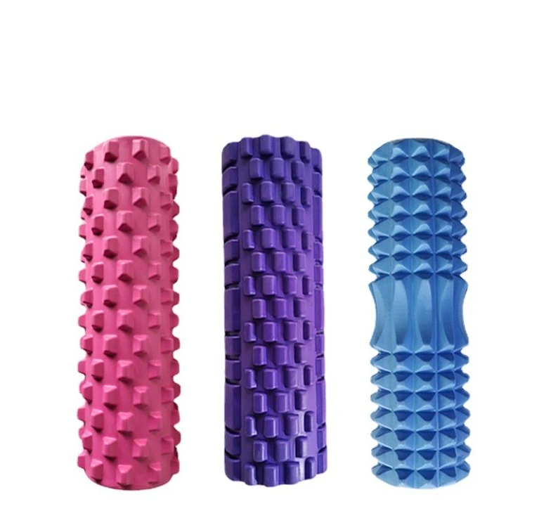 45cm EVA Hollow Shaft Massage Sports Fitness Exercise Grid Foam Roller Pilates Yoga Column