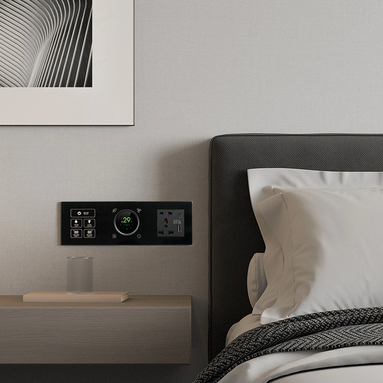 3 Connected Touch Light Wall Switch with Thermostat and Dual Power Socket