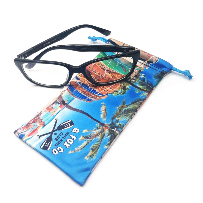 2020 Silk Printed Microfiber Sunglasses Soft Bag Pouch with Drawstring